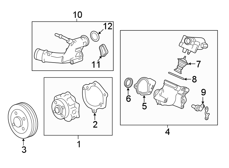 Diagram Water pump. for your 2014 Buick Verano   