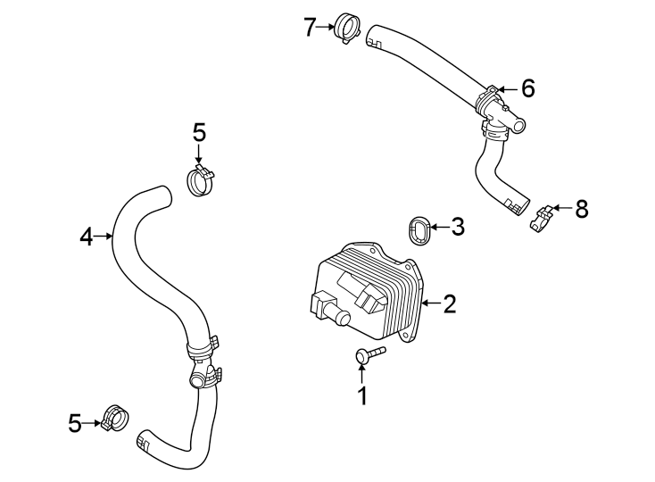 Diagram Engine oil cooler. for your 2021 Chevrolet Camaro LT Coupe 2.0L Ecotec A/T 