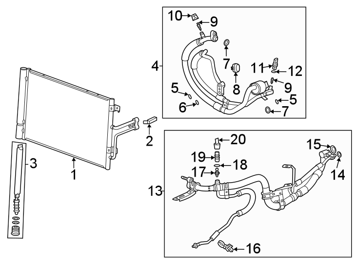 Diagram Air conditioner & heater. Compressor & lines. for your 2008 Chevrolet Equinox   