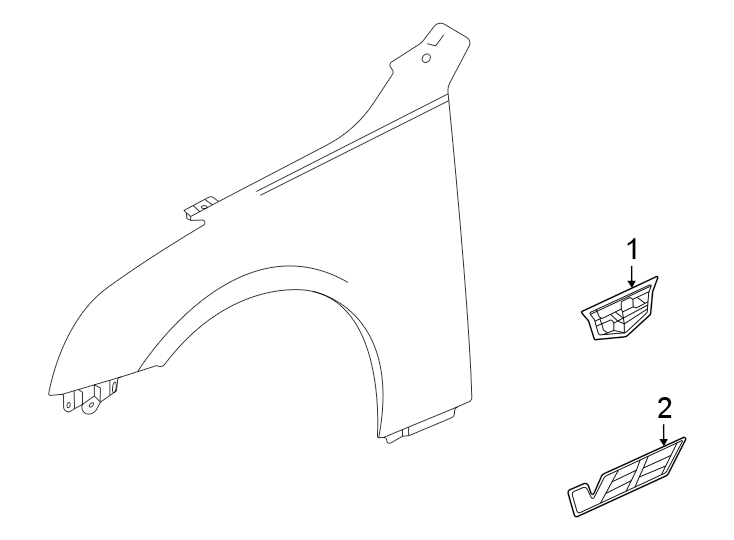 Diagram Fender. Exterior trim. for your Chevrolet Bolt EV  