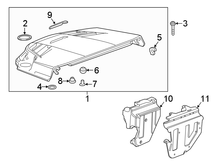 11Engine appearance cover.https://images.simplepart.com/images/parts/motor/fullsize/BF20367.png