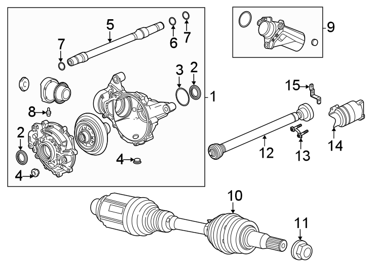 Diagram Front suspension. Carrier & front axles. for your 2012 GMC Sierra 2500 HD 6.6L Duramax V8 DIESEL A/T 4WD SLT Crew Cab Pickup Fleetside 