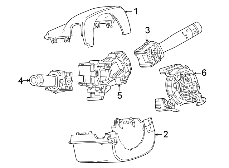 1Steering column. Shroud. Switches & levers.https://images.simplepart.com/images/parts/motor/fullsize/BF20485.png