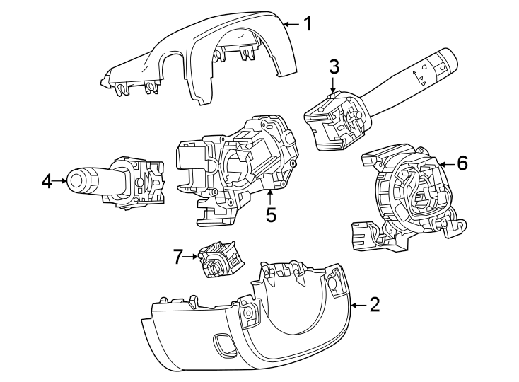 Diagram Steering column. Shroud. Switches & levers. for your 2020 Cadillac Escalade ESV   