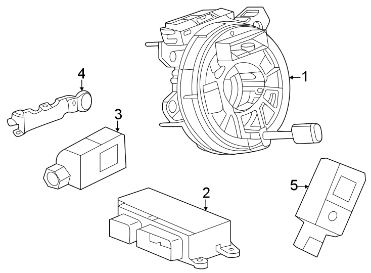 Diagram Restraint systems. Air bag components. for your 2021 Chevrolet Spark   