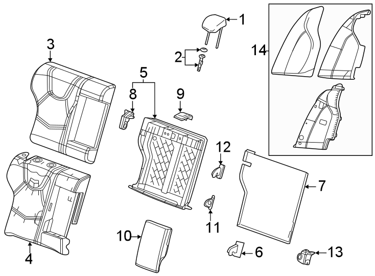 Diagram Seats & tracks. Rear seat components. for your 2005 Chevrolet Express 1500   