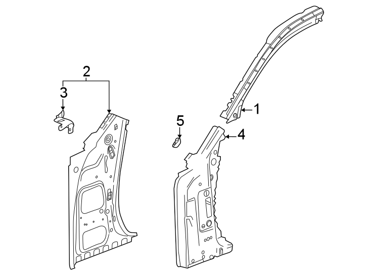 Diagram Pillars. Rocker & floor. Hinge pillar. for your 2008 Chevrolet Impala   