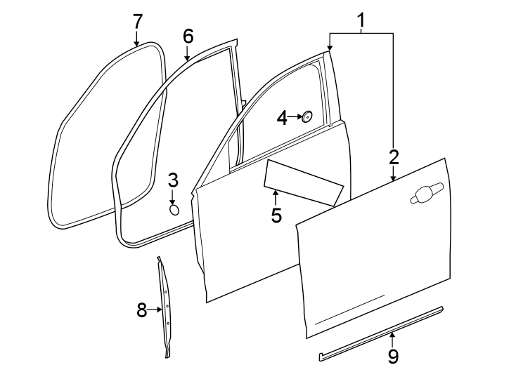 4Front door. Door & components.https://images.simplepart.com/images/parts/motor/fullsize/BF20610.png