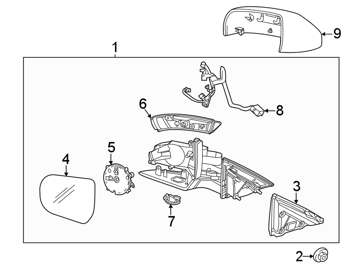 Diagram Front door. Outside mirrors. for your Cadillac CT5  