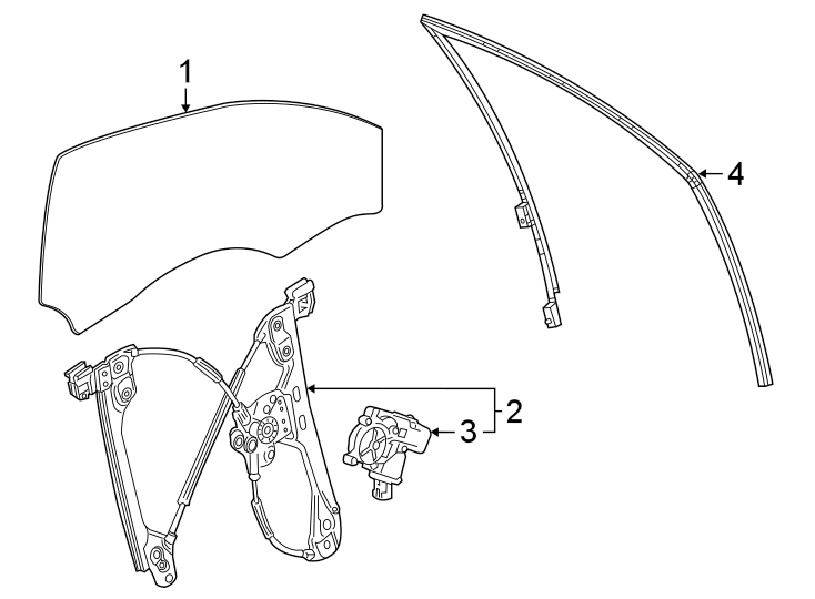 Diagram Front door. Glass & hardware. for your 2013 Chevrolet Spark 1.2L Ecotec A/T LT Hatchback 