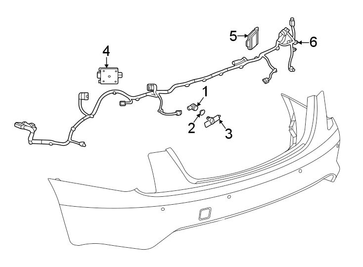 Rear bumper. Electrical components.