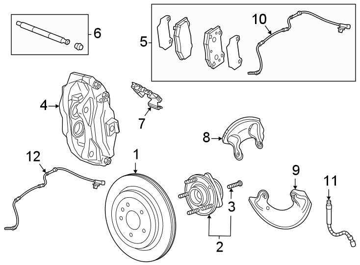 Diagram Rear suspension. Brake components. for your 2019 GMC Terrain   