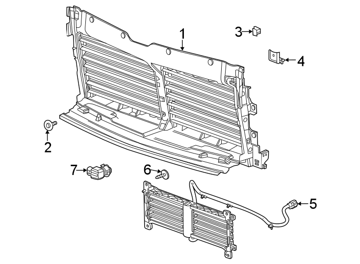 Diagram Front panels. for your Cadillac Escalade ESV  