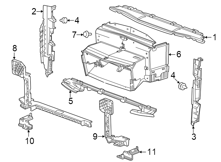 11Radiator support. Splash shields.https://images.simplepart.com/images/parts/motor/fullsize/BG21056.png