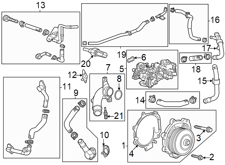 Diagram Water pump. for your 1995 Chevrolet K2500  Base Standard Cab Pickup Fleetside 4.3L Chevrolet V6 A/T 