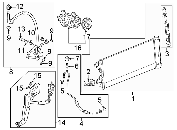 4Air conditioner & heater. Compressor & lines. Condenser.https://images.simplepart.com/images/parts/motor/fullsize/BG21125.png