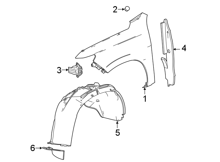 Diagram Fender & components. for your 2011 Cadillac Escalade ESV   