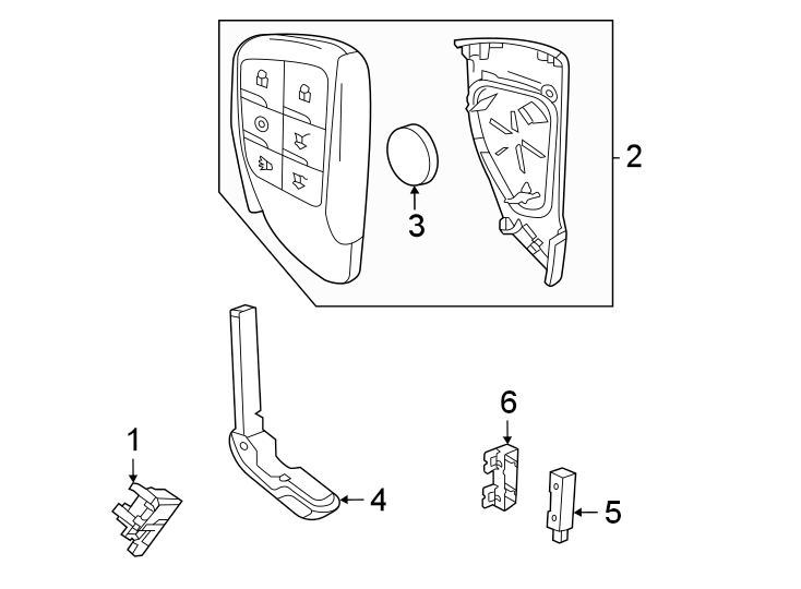 Diagram Keyless entry components. for your 2022 Chevrolet Silverado 1500 LT Crew Cab Pickup Fleetside 2.7L A/T 4WD 