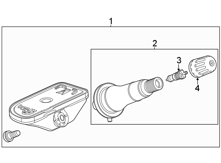 Diagram Tire pressure monitor components. for your 2022 Chevrolet Traverse    