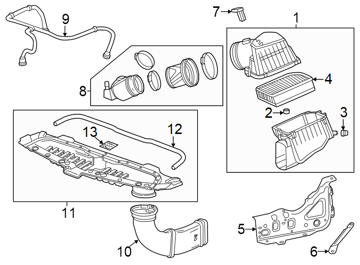 12Air intake.https://images.simplepart.com/images/parts/motor/fullsize/BG21301.png