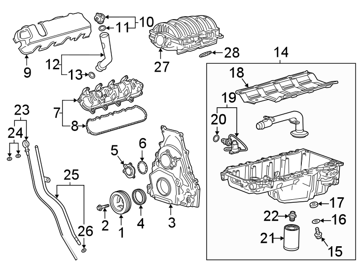 Engine parts. Diagram