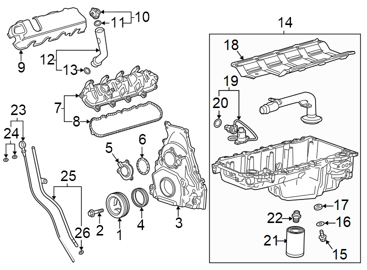 Diagram Engine parts. for your 2013 Chevrolet Volt   