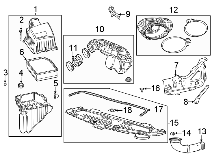 Diagram Air intake. for your 2022 Chevrolet Spark   