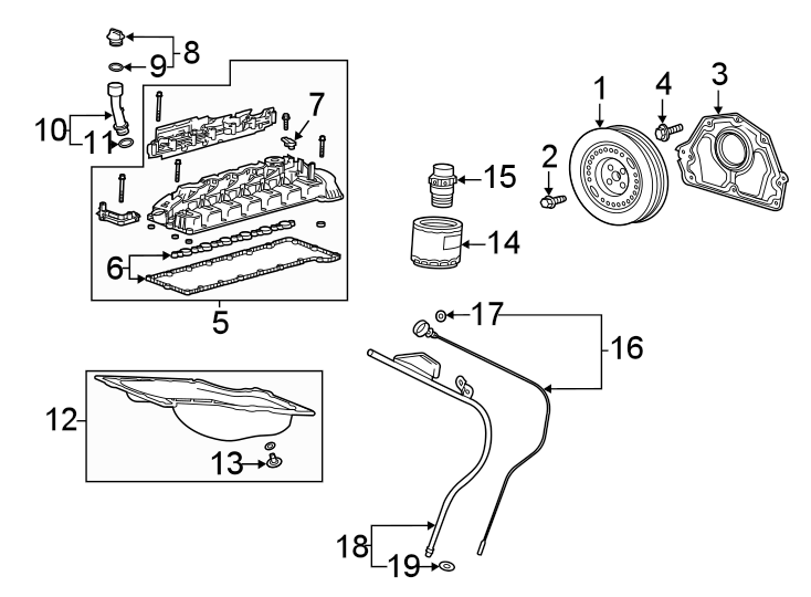 Diagram Engine parts. for your 2005 Chevrolet Suburban 1500   