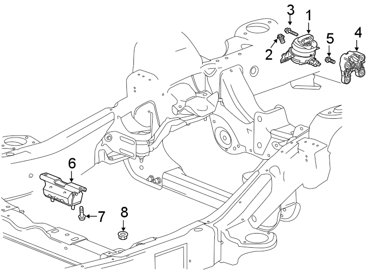 Diagram Engine & TRANS mounting. for your 2011 GMC Sierra 2500 HD 6.0L Vortec V8 FLEX A/T 4WD SLT Crew Cab Pickup 