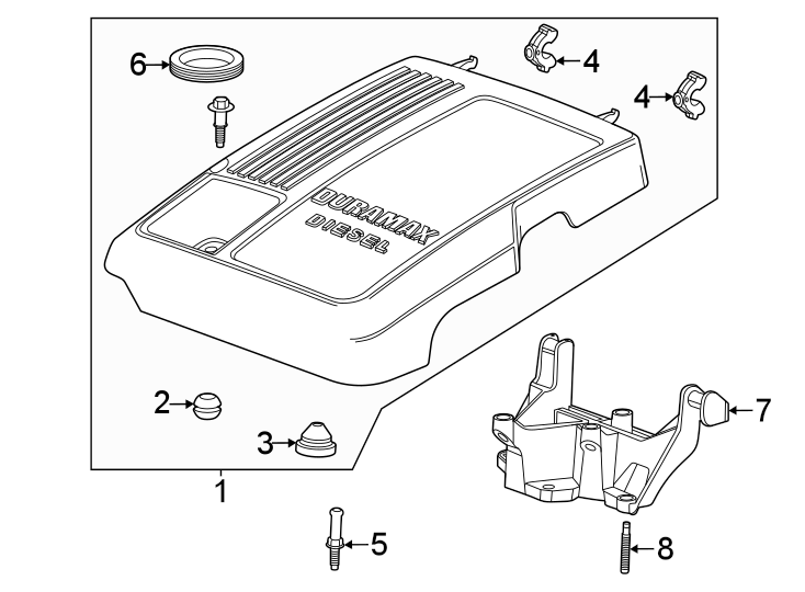 Diagram Engine appearance cover. for your 2012 GMC Sierra 2500 HD 6.0L Vortec V8 FLEX A/T RWD SLE Extended Cab Pickup Fleetside 