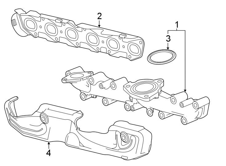 Exhaust system. Manifold. Diagram