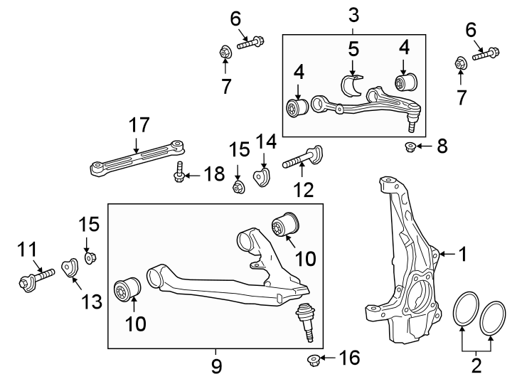 13Front suspension. Suspension components.https://images.simplepart.com/images/parts/motor/fullsize/BG21418.png