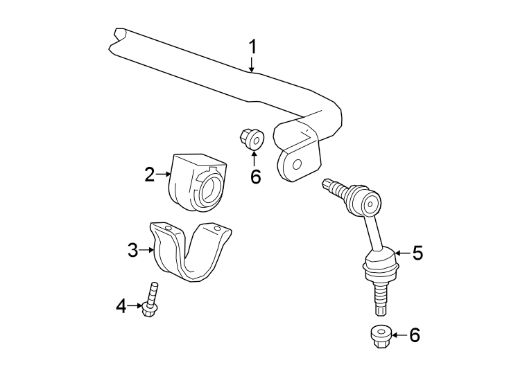Front suspension. Stabilizer bar & components.