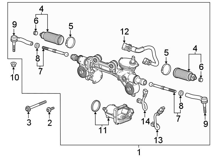 Diagram Steering gear & linkage. for your 2014 Chevrolet Camaro 3.6L V6 A/T LT Convertible 