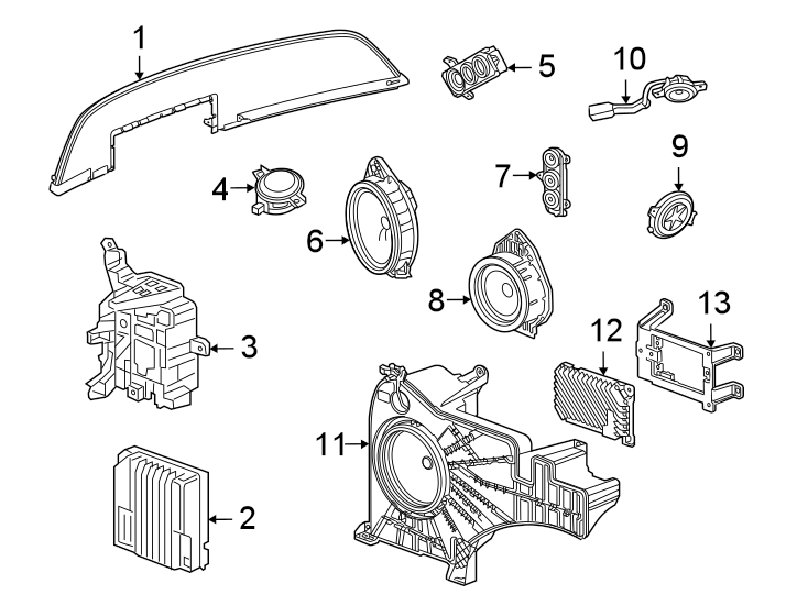 Diagram Instrument panel. Sound system. for your Cadillac Escalade ESV  