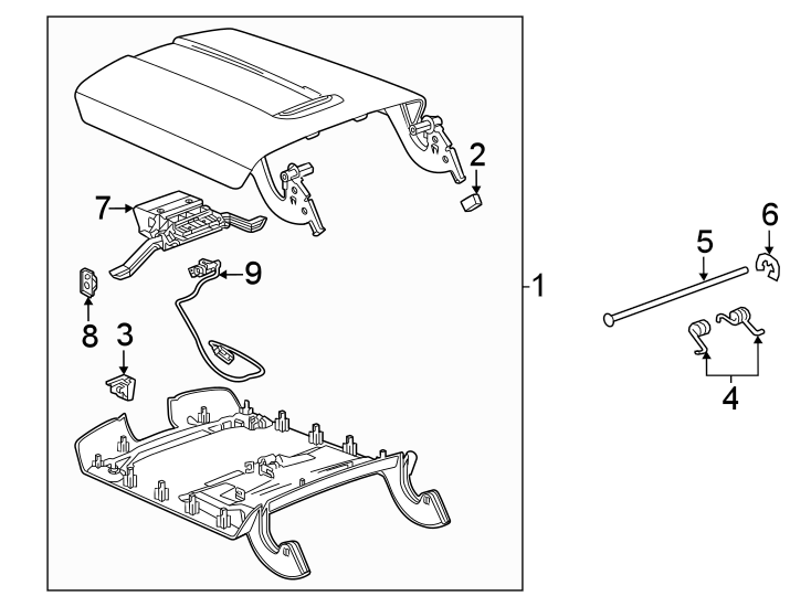 Diagram Center console. for your Cadillac Escalade ESV  