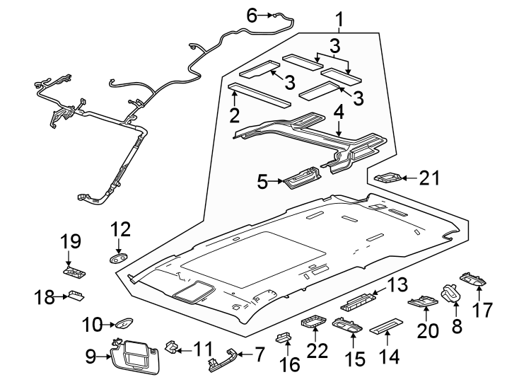 Diagram Interior trim. for your Chevrolet Silverado  