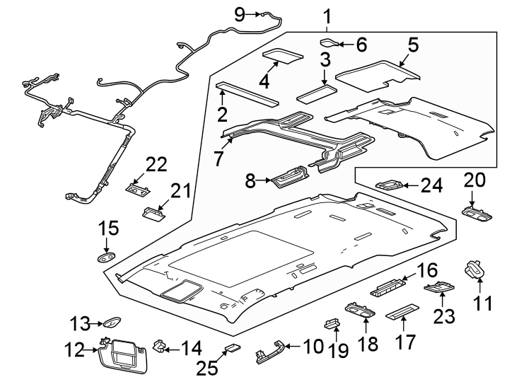 Diagram Interior trim. for your 2005 Chevrolet Corvette   