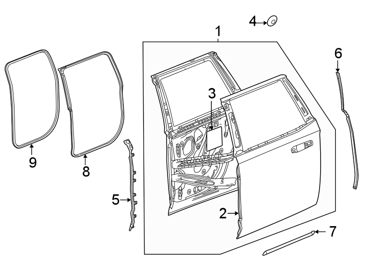 5Rear door. Door & components.https://images.simplepart.com/images/parts/motor/fullsize/BG21682.png