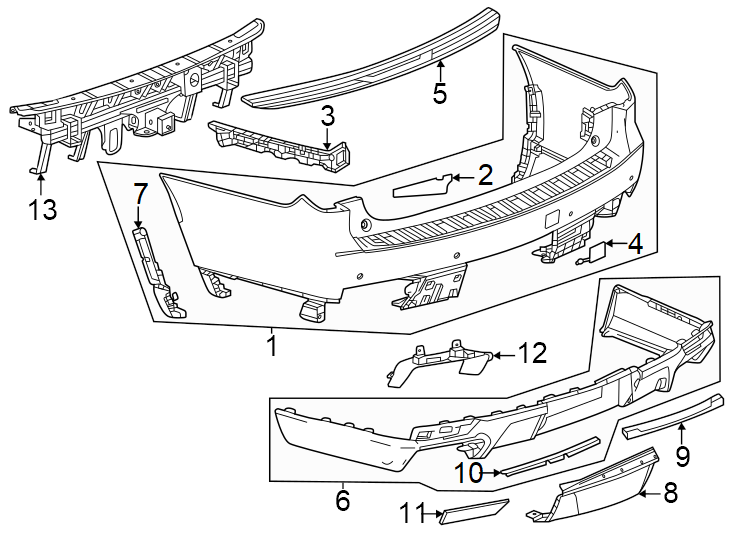 4Rear bumper. Bumper & components.https://images.simplepart.com/images/parts/motor/fullsize/BG21795.png