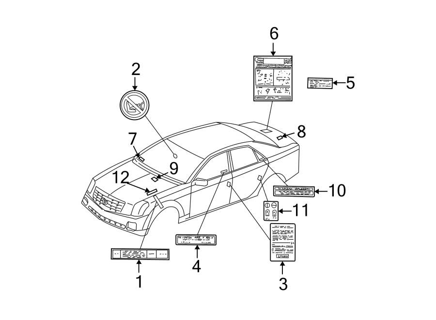 Diagram INFORMATION LABELS. for your 2007 Chevrolet Silverado 1500 Classic LT Extended Cab Pickup  