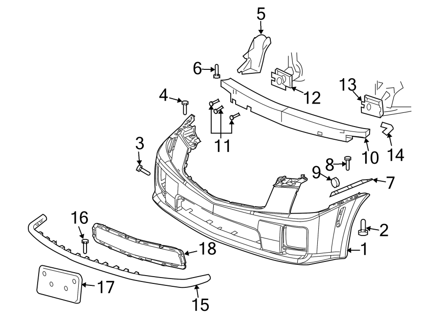 Diagram FRONT BUMPER. BUMPER & COMPONENTS. for your 2016 Chevrolet Spark   