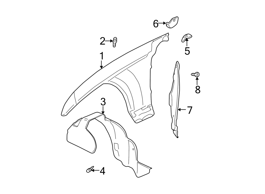 Diagram Fender & components. for your 2017 Cadillac ATS   