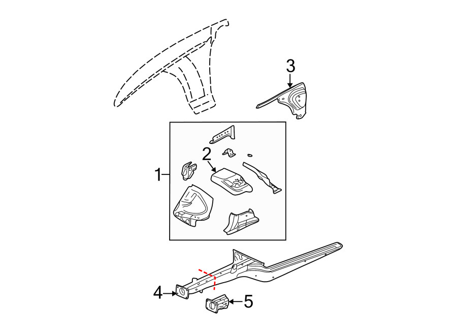 Diagram FENDER. STRUCTURAL COMPONENTS & RAILS. for your 2011 GMC Sierra 2500 HD 6.6L Duramax V8 DIESEL A/T RWD SLE Standard Cab Pickup 