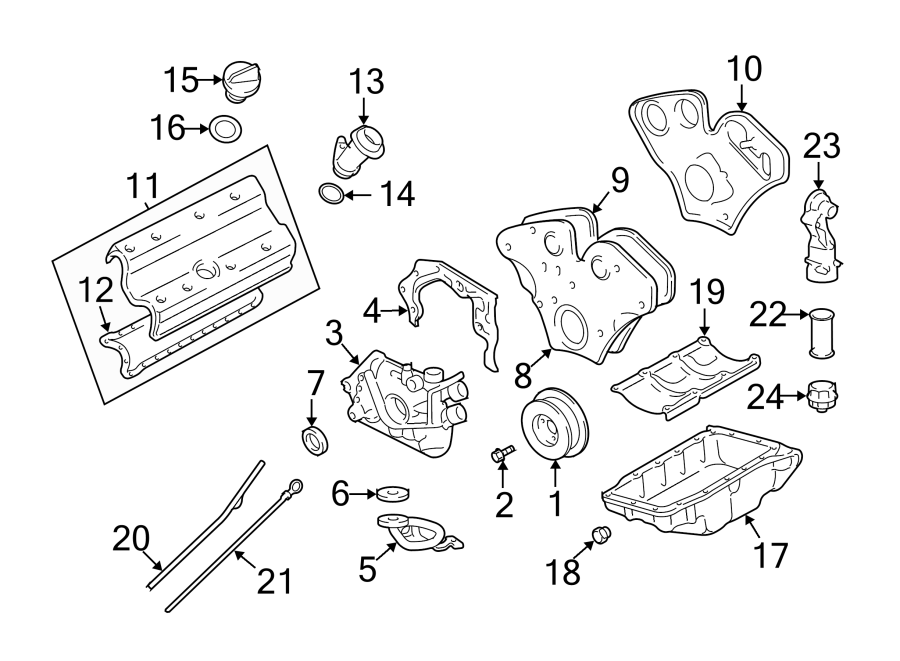 Diagram ENGINE PARTS. for your 2018 Cadillac ATS   