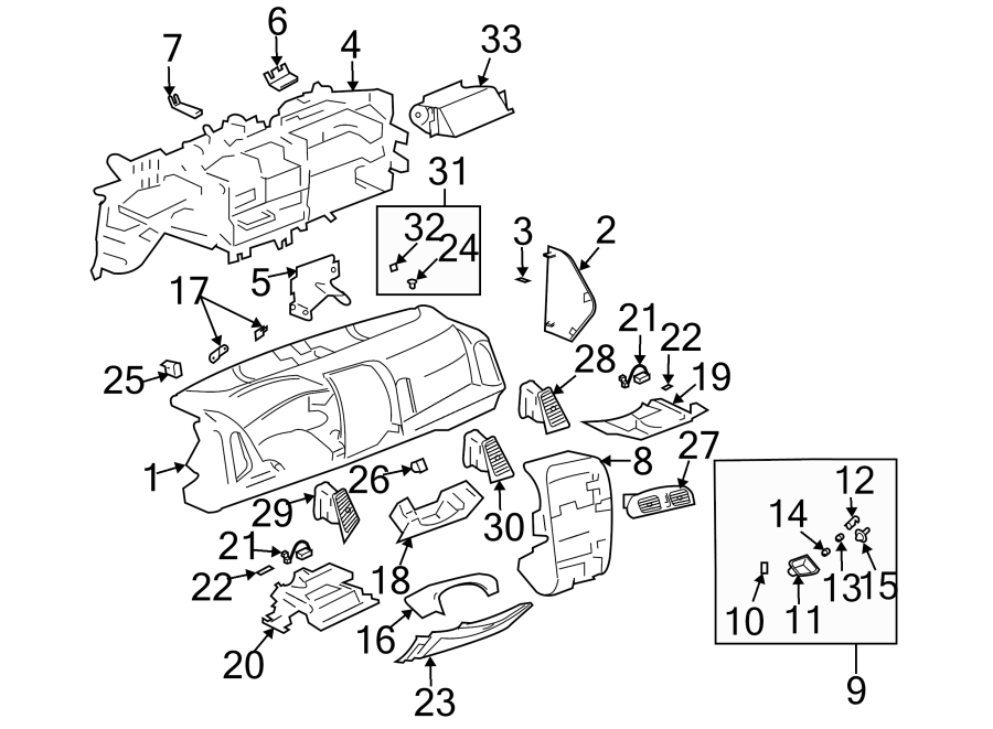 Diagram INSTRUMENT PANEL. for your 2005 Chevrolet Silverado 3500 LS Cab & Chassis  