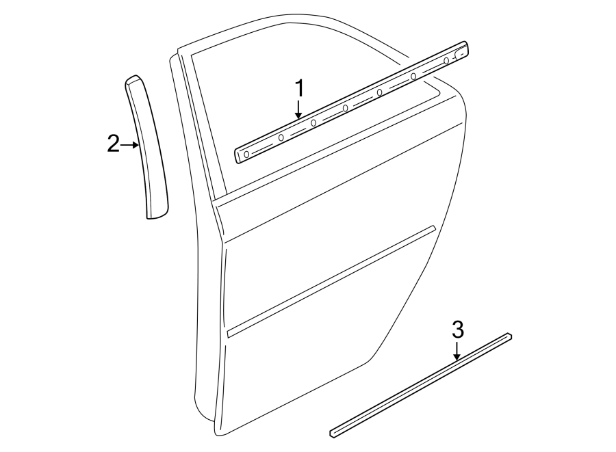 Diagram REAR DOOR. EXTERIOR TRIM. for your 2010 Buick Enclave    