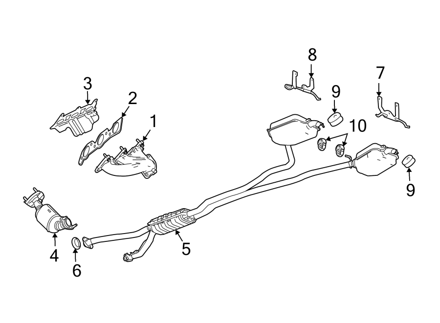 Diagram EXHAUST SYSTEM. EXHAUST COMPONENTS. for your 2005 Chevrolet Venture    