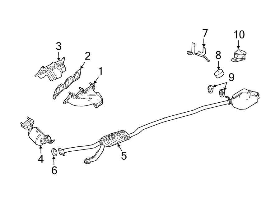 Diagram EXHAUST SYSTEM. EXHAUST COMPONENTS. for your 2024 Chevrolet Camaro   