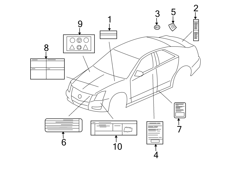 Diagram INFORMATION LABELS. for your 2020 Chevrolet Silverado   